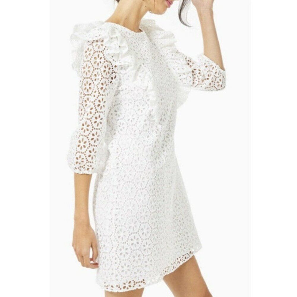 Lilly Pulitzer Dress White Size Large NWT $218 Resort Lace Embroidered Bride